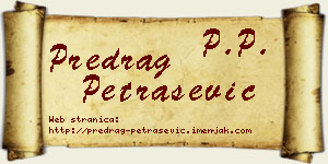 Predrag Petrašević vizit kartica